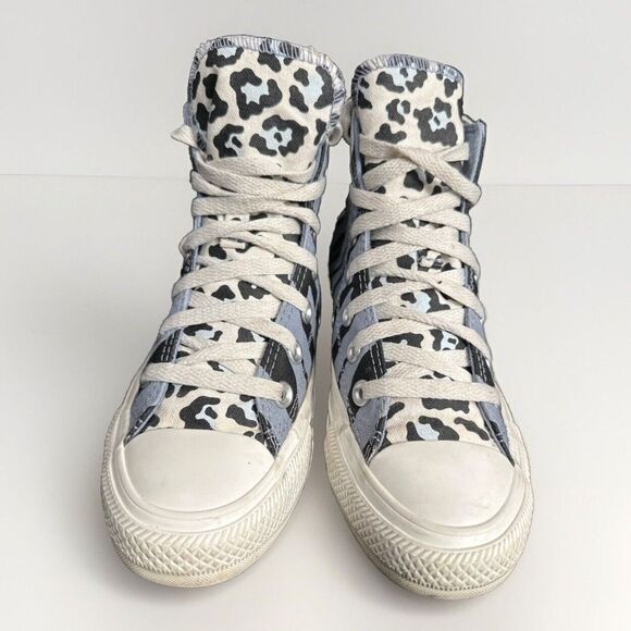 Size 5 Womens 3 Mens- Converse Chuck Taylor All Star High Purple Zebra Leopard - Picture 3 of 8